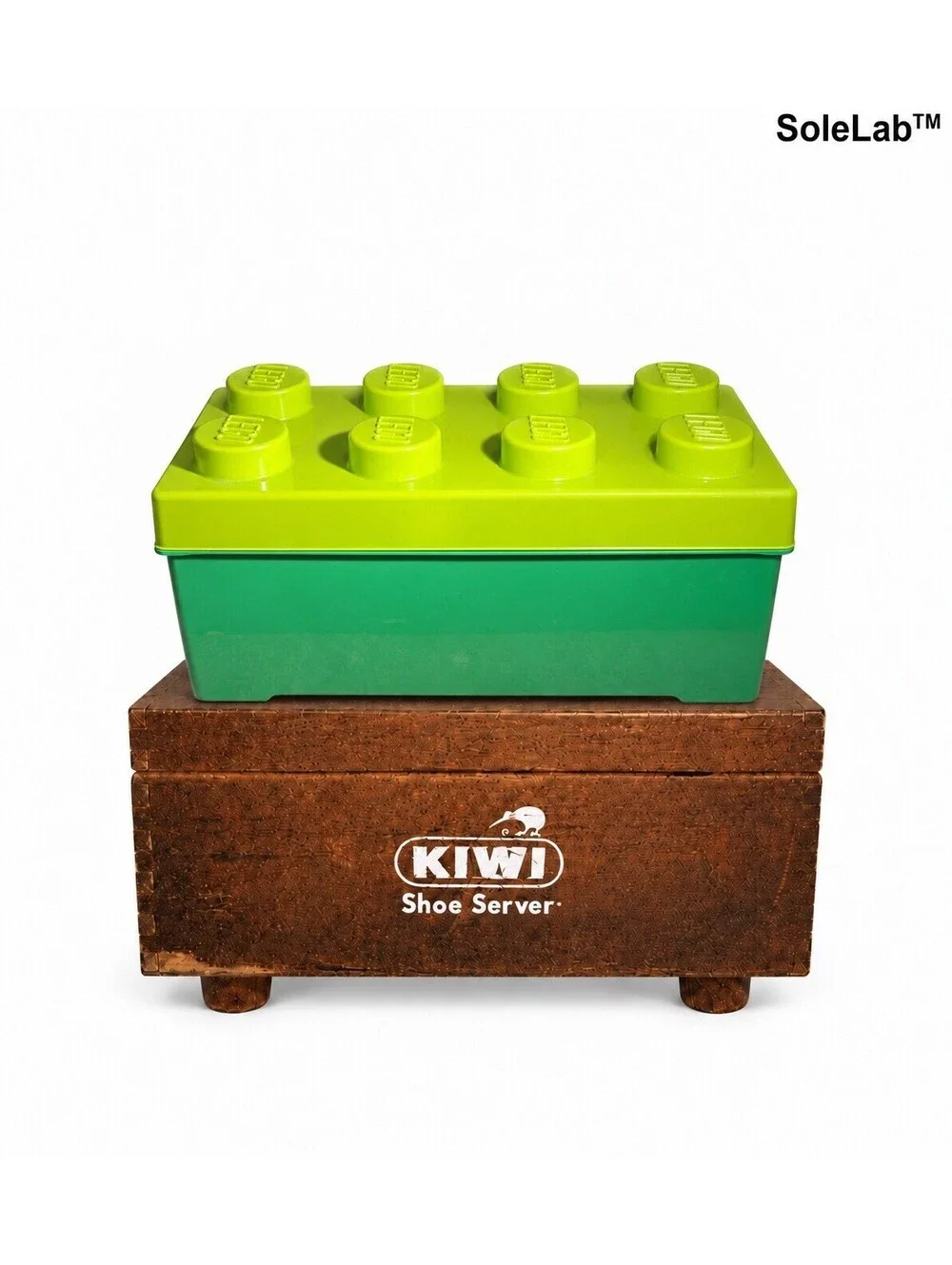 LEGO 8-Stud Green Storage Brick Box 2012 + 2.5 LB Genuine Bulk LEGO 2nd Lot